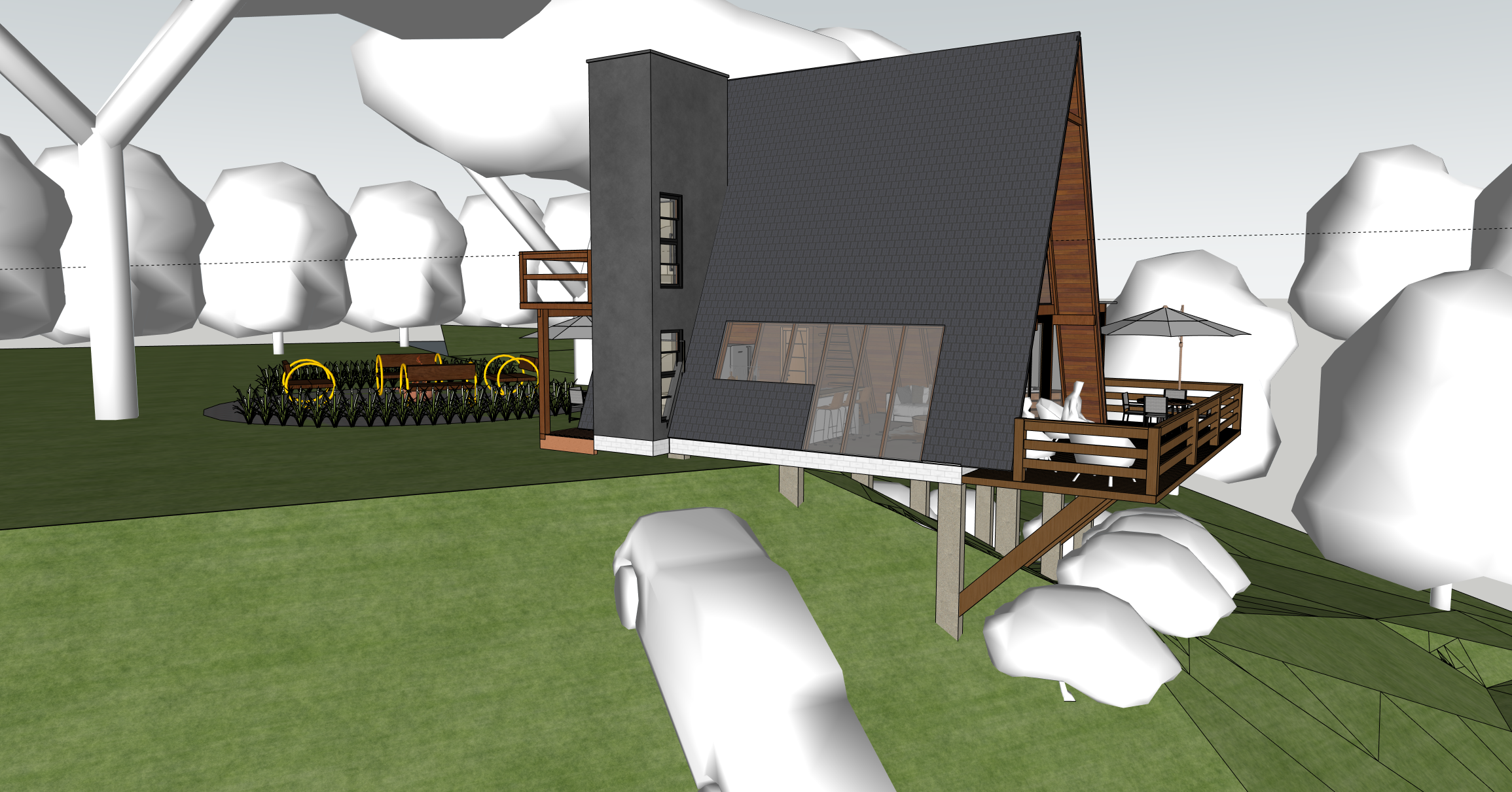 Projeto Chalé Alfredo Vagner - Projeto profissional desenvolvido no curso Projetista 3D Projeto Chalé Alfredo Vagner